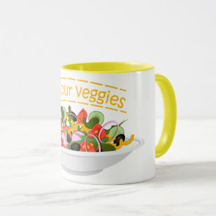 Eat Your Veggies Quote fresh salad mix bowl Mug