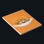 Eat Your Veggies Quote fresh salad mix bowl Notepad<br><div class="desc">Plate full of vegetables and quote</div>