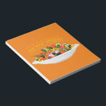 Eat Your Veggies Quote fresh salad mix bowl Notepad<br><div class="desc">Plate full of vegetables and quote</div>