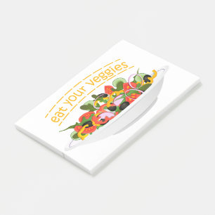 Eat Your Veggies Quote fresh salad mix bowl Post-it Notes
