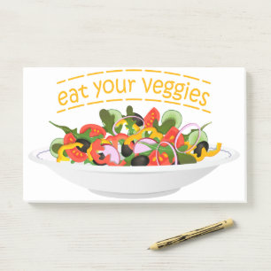 Eat Your Veggies Quote fresh salad mix bowl Post-it Notes