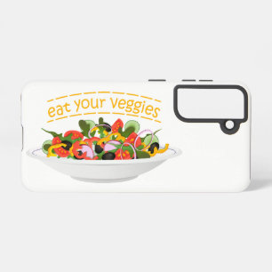 Eat Your Veggies Quote fresh salad mix bowl Samsung Galaxy Case