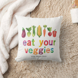 Eat Your Veggies Rainbow Colours Healthy Child Cushion