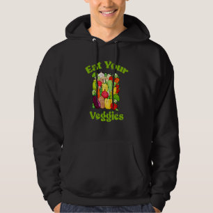Eat your Veggies Retro 90s Style Vegetable Vegan Hoodie
