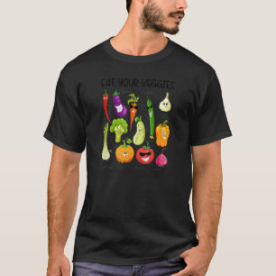 Eat your Veggies Retro 90s Style Vegetable  Vegan T-Shirt