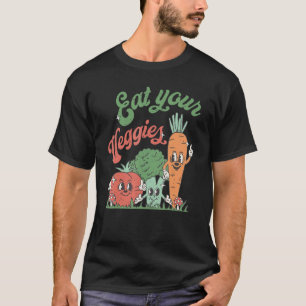 Eat Your Veggies Retro 90s Style Vegetable  Vegan T-Shirt