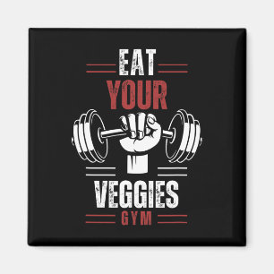Eat Your Veggies Vegan Fitness Gym Workout Food Vi Magnet