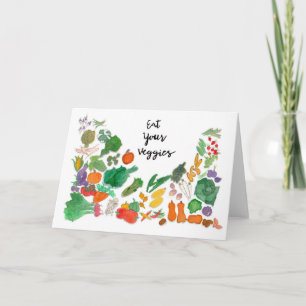 Eat Your Veggies (vegetable illustration vegan) Card
