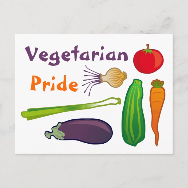 Eat Your Veggies Vegetarian Pride Postcard (Front)