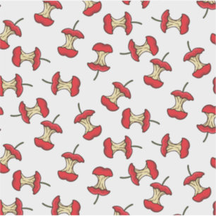 Eaten Apple Core retro style fun fruit pattern
