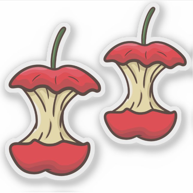 Eaten Apple Core retro style fun fruits (Front)