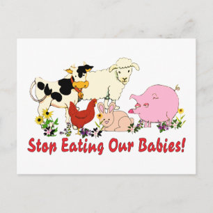 Eating Animal Babies Postcard