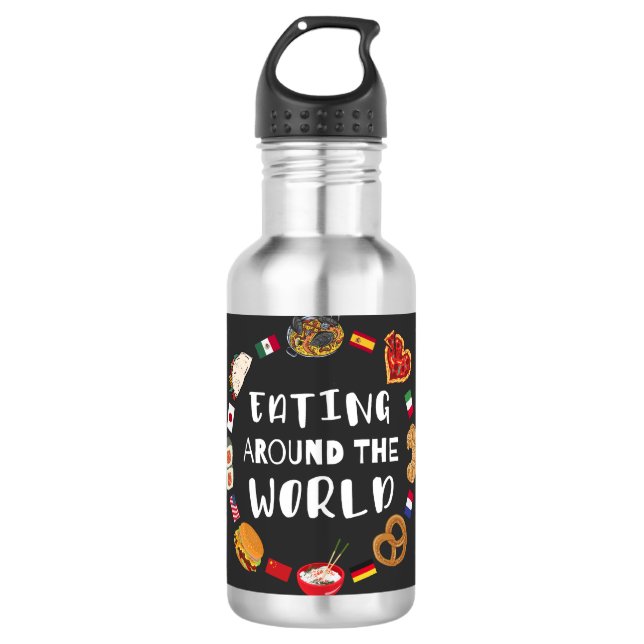 Eating around the world 710 ml water bottle (Front)