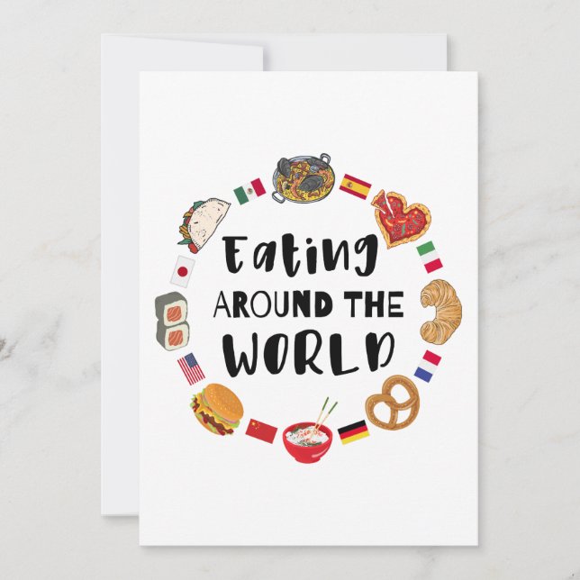 Eating around the world invitation (Front)