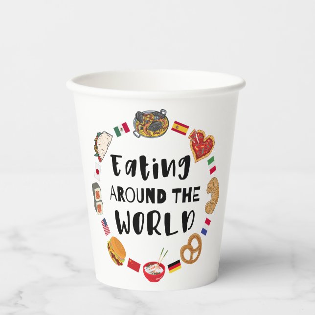Eating around the world paper cups (Front)