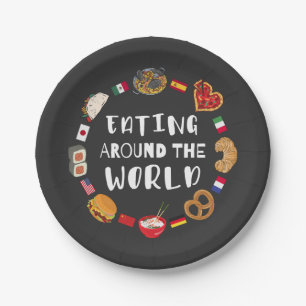 Eating around the world paper plate