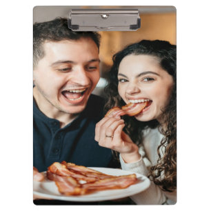 Eating Bacon Photo Customize Personalize Clipboard
