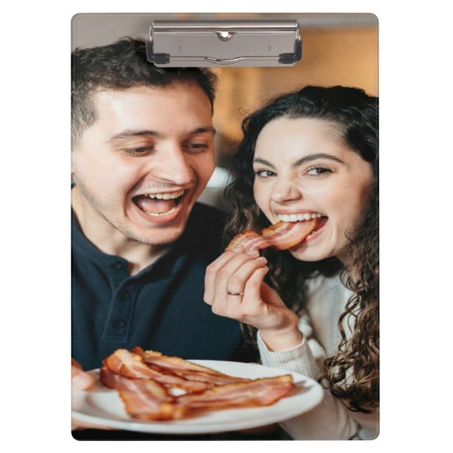 Eating Bacon Photo Customize Personalize Clipboard (Front)