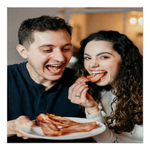 Eating Bacon Photo Customize Personalize Poster
