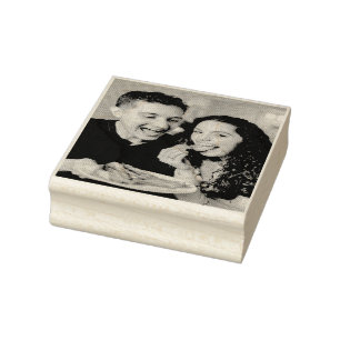 Eating Bacon Photo Customize Personalize Rubber Stamp