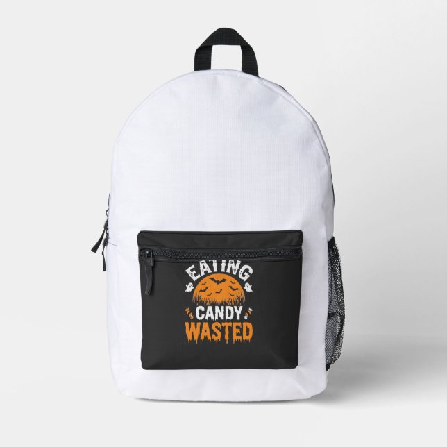 Eating Candy Wasted Halloween Design_1 Printed Backpack (Front)