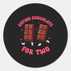 Eating Chocolate For Two Pregnancy Valentines Day  Classic Round Sticker