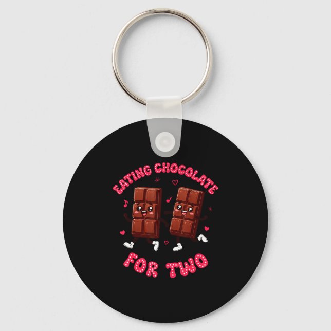 Eating Chocolate For Two Pregnancy Valentines Day  Key Ring (Front)