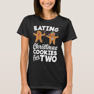 Eating Christmas Cookies for Two Pregnancy Announc T-Shirt