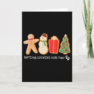 Eating Christmas Cookies For Two Pregnancy Reveal Card