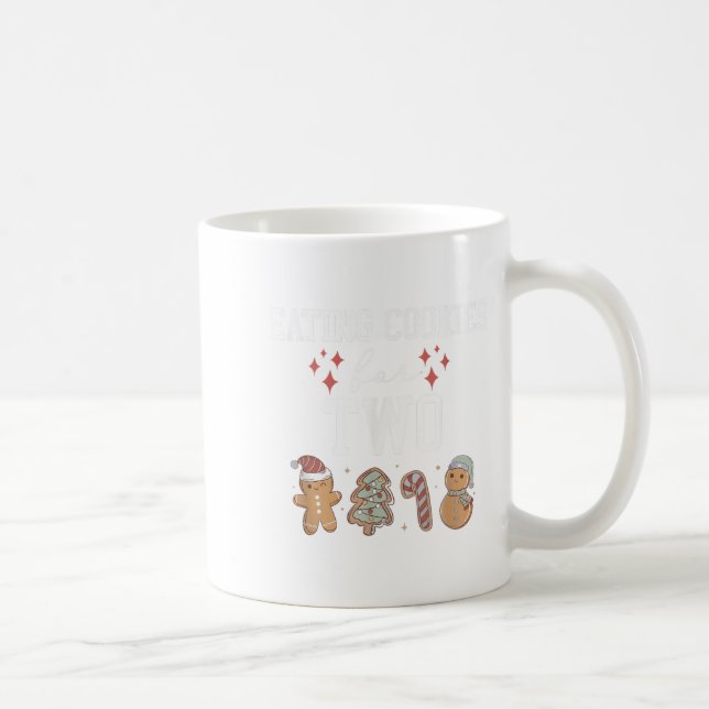 Eating Christmas Cookies For Two Pregnancy Reveal  Coffee Mug (Right)