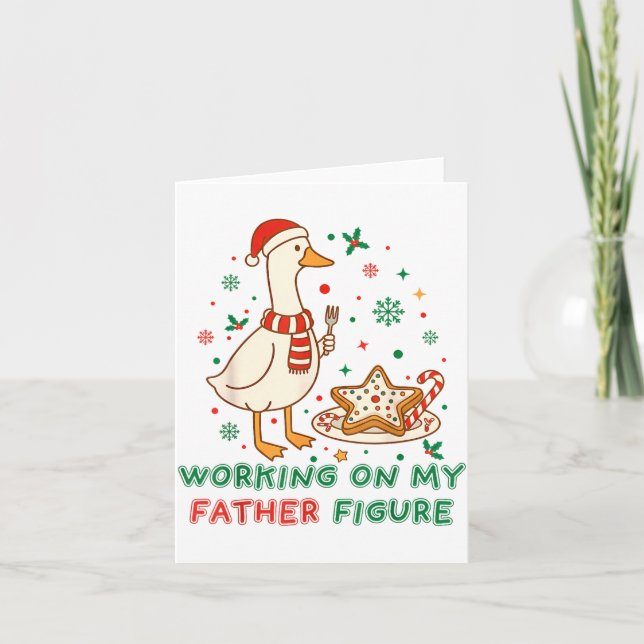 Eating Cookies For Two Working On My Dad-bod Santa Card (Front)