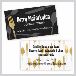 Eating dining utensils catering chef business c... card