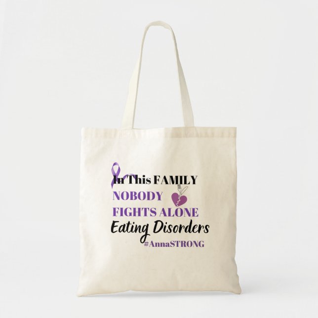 Eating disorder raise awareness Purple ribbon Tote Bag (Front)