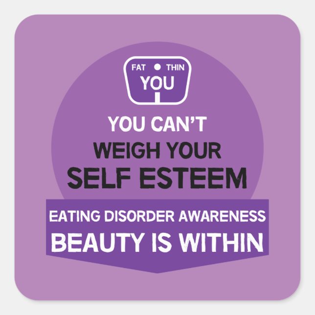 Eating Disorder Support Square Sticker (Front)