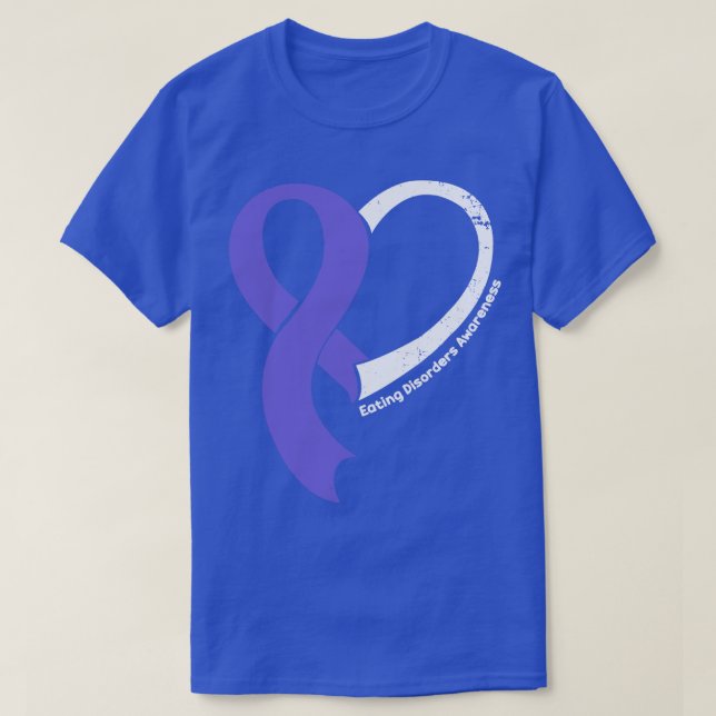 Eating Disorders Awareness Hople Love Heart Ribbon T-Shirt (Design Front)