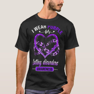 Eating Disorders Awareness I Wear Purple Butterfly T-Shirt