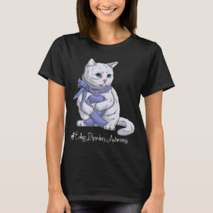 Eating Disorders Awareness Month Orange Ribbon Cat T-Shirt