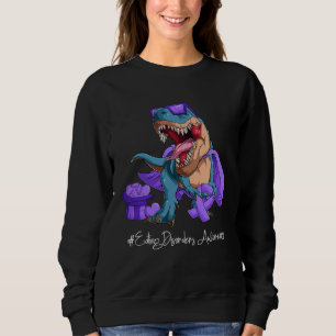 Eating Disorders Awareness Month Purple Ribbon Tre Sweatshirt
