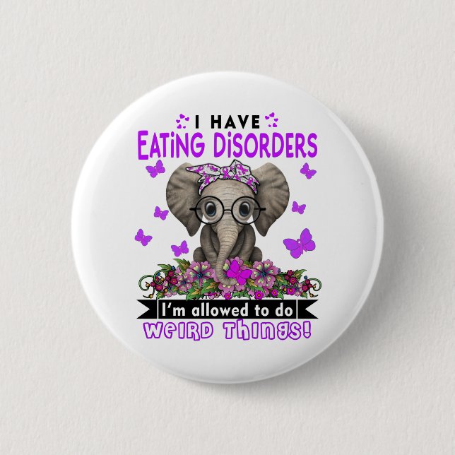 Eating disorders Awareness Month Ribbon Gifts 6 Cm Round Badge (Front)