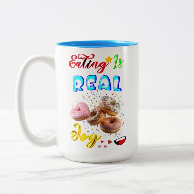 Eating Drinkware Is Real Joy Two-Tone Coffee Mug (Left)