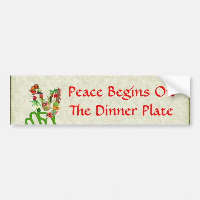 Eating For Peace Bumper Sticker (Front)
