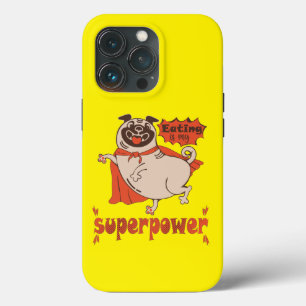 Eating is my superpower red cloak pug comic style  iPhone 13 pro case