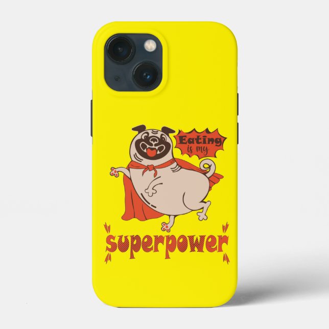 Eating is my superpower red cloak pug comic style  Case-Mate iPhone case (Back)