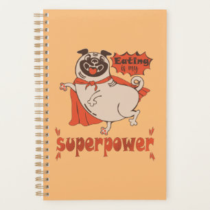 Eating is my superpower red cloak pug comic style planner