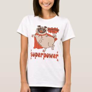 Eating is my superpower red cloak pug comic style  T-Shirt