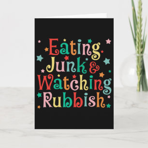 Eating Junk Xmas Food And Watching Rubbish Christm Card