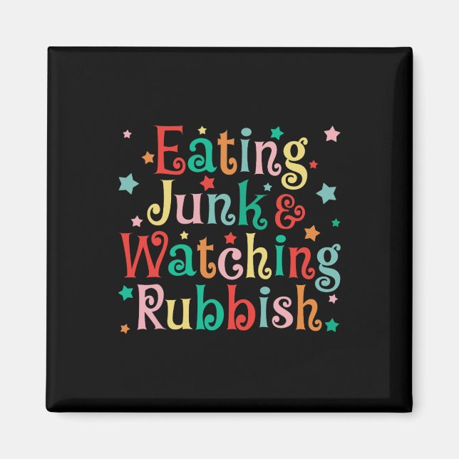 Eating Junk Xmas Food And Watching Rubbish Christm Magnet (Front)