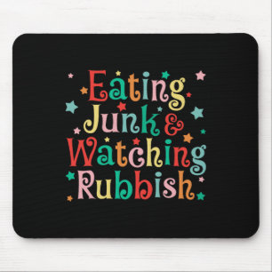 Eating Junk Xmas Food And Watching Rubbish Christm Mouse Pad