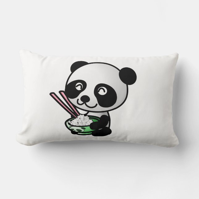 Eating Panda Lumbar Cushion (Front)