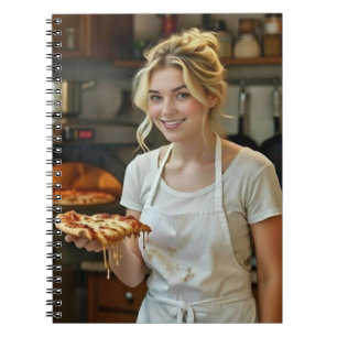 Eating Pizza Photo Personalise Customise Notebook
